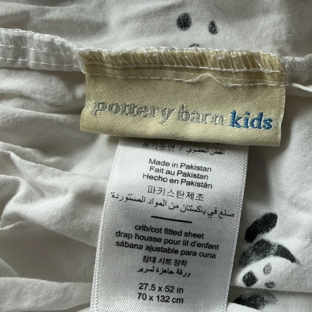 Pottery Barn Kids Panda 100% Organic Cotton Crib Fitted Sheet